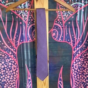Purple Patterned Silk Tie